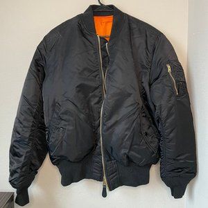 Alpha Industries Black MA-1 Bomber Jacket (Heritage) (Men's)